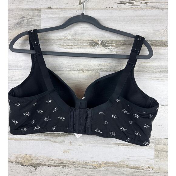Cacique Women’s Plus 42DD Black Floral Lightly Lined Balconette Bra - Picture 2 of 4